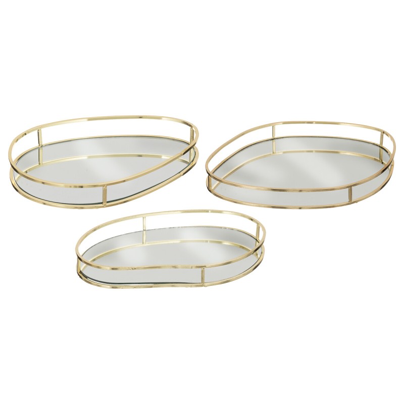 Set 3 tavi decorative Alma, metal, aurii, L.23/27/30 cm, 195112