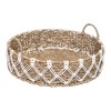 Tava decorativa Palm, metal, stuf si bumbac, D.38 cm, 185639