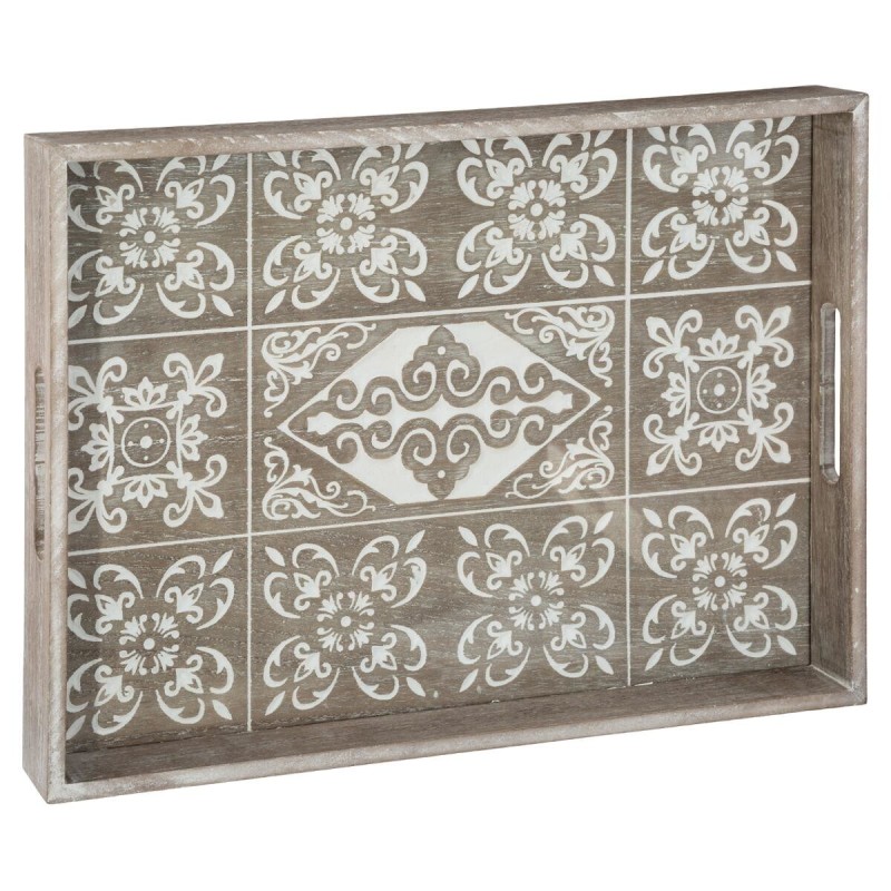 Tava decorativa Summer, lemn, sticla, L.40 cm, 157178