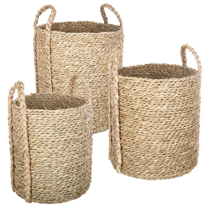 Set 3 cosuri depozitare Kilian, stuf, D.22/26/34 cm, 157047