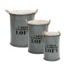 Set 3 cutii depozitare Bill, metal, gri, D.25/30/36 cm, 166517A