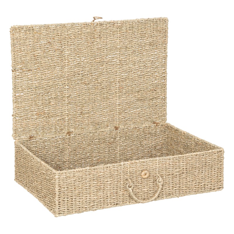 Set 2 cosuri depozitare Cora, metal, paie, L.60/80 cm, 195028