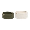 Set 2 cosuri depozitare Low, poliester, verde, alb, D.35/39 cm, 200881