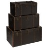 Set 3 cutii depozitare Flower, metal, placi fibra, negru, L.61/71/81 cm, 173489