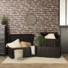 Set 3 cutii depozitare Flower, metal, placi fibra, negru, L.61/71/81 cm, 173489