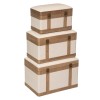 Set 3 cutii depozitare Norah, lemn, poliester bej, L.39/44/51 cm, 185696A