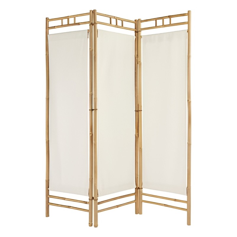 Paravan Kael, textil alb si bambus, H.170 cm, 206013