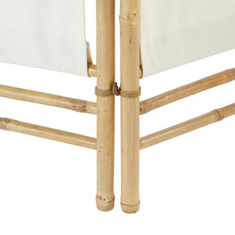 Paravan Kael, textil alb si bambus, H.170 cm, 206013