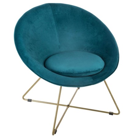 Fotoliu Evan, metal, catifea bleu, H.73 cm, 157066B