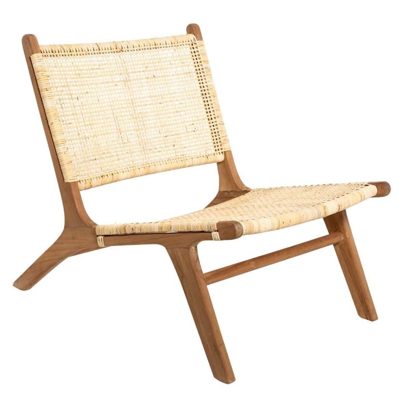 Fotoliu Timor, structura din lemn de tec, ratan, H.72 cm, 166656C