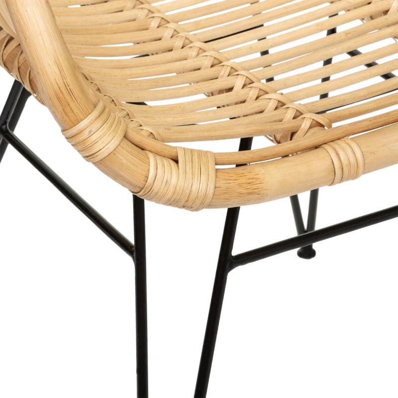 Fotoliu Koeta, structura din metal si ratan, H. 85 cm, 179025