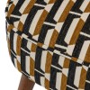 Fotoliu poliester Chiara, lemn, bej/negru, model geometric, H.79 cm, 179150C