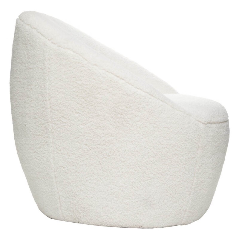 Fotoliu Romi, tesatura boucle, alb, H.70 cm, 184902