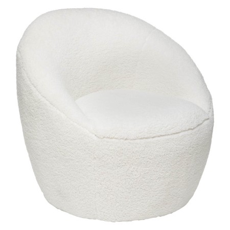 Fotoliu Romi, tesatura boucle, alb, H.70 cm, 184902