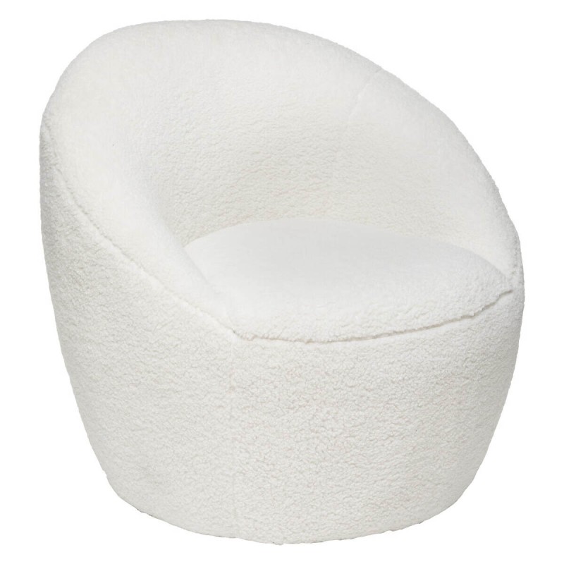 Fotoliu Romi, tesatura boucle, alb, H.70 cm, 184902