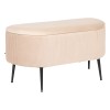 Bancheta crem Solaro, metal, bej, catifea plisata, spatiu depozitare, L.100 cm, 202254B