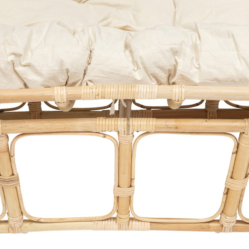 Canapea lounge din ratan si bumbac, 2 locuri, L.170 cm, Mamasan, 194660
