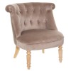 Fotoliu catifea taupe, picioare lemn, H.70 cm, Sixtine, 157189D