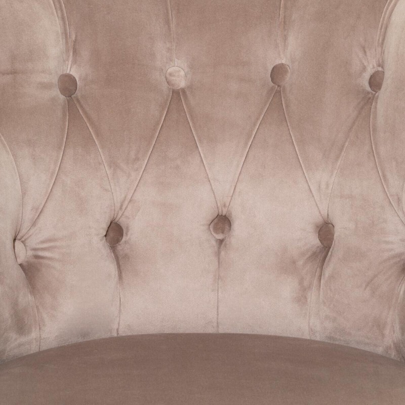 Fotoliu catifea taupe, picioare lemn, H.70 cm, Sixtine, 157189D