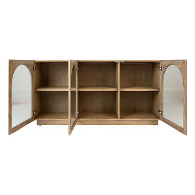 Comoda Lousada, lemn si sticla, L.160 cm, 197823