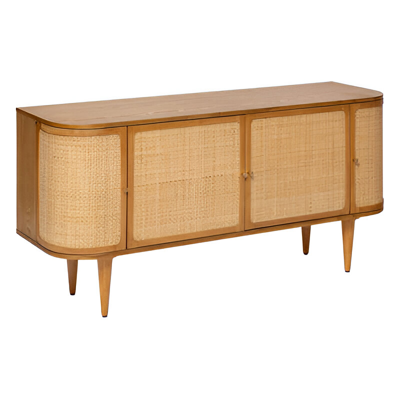 Comoda Kisco, lemn si ratan, L.150 cm, 197837