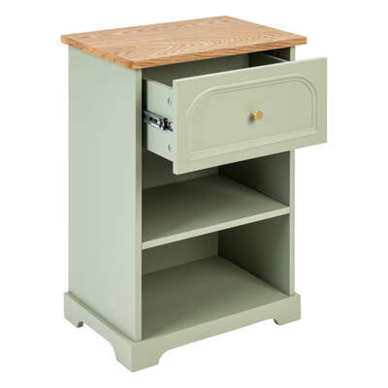 Noptiera Mohea, MDF, verde, 3 compartimente, H.67 cm, 197855A