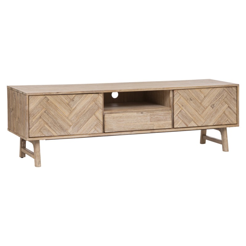 Comoda TV din lemn de salcam, 4 compartimente, L.180 cm, Aeris, 185029