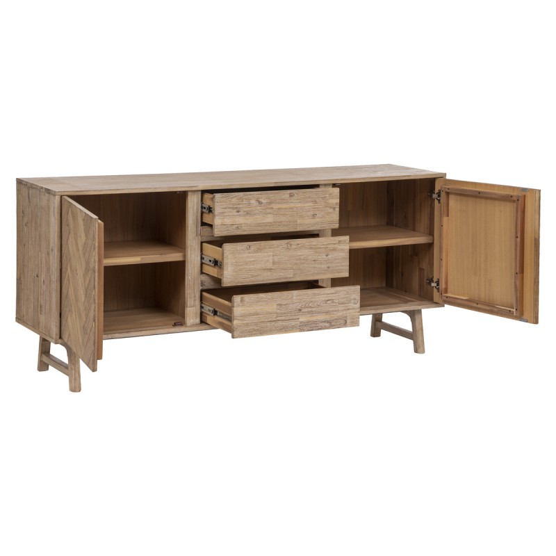 Comoda din lemn de salcam, 7 compartimente, L.180 cm, Aeris, 185032