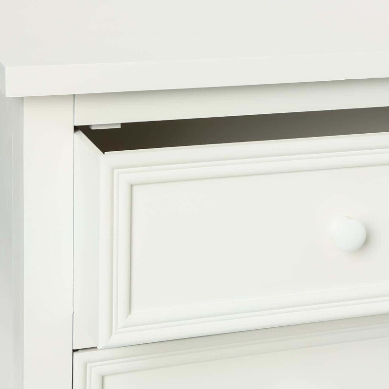 Comoda alba din lemn si MDF, 6 sertare, Charme, H.113 cm, 102214B