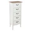 Comoda din lemn alb si blat din MDF, 5 sertare, Chrysa, H. 113 cm, 157062