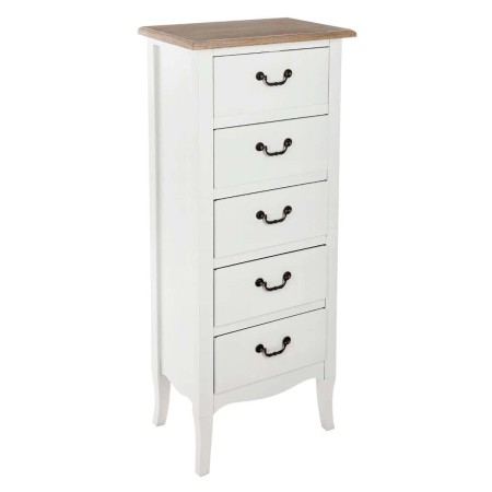 Comoda din lemn alb si blat din MDF, 5 sertare, Chrysa, H. 113 cm, 157062