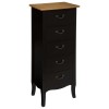 Comoda din lemn si MDF, negru, 5 sertare, Chrysa, H. 113 cm, 157062B
