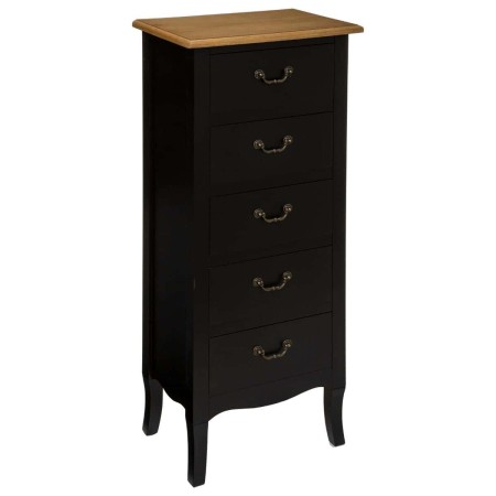 Comoda din lemn si MDF, negru, 5 sertare, Chrysa, H. 113 cm, 157062B
