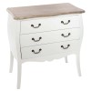 Comoda din lemn alb si blat din MDF, 3 sertare, Chrysa, 157063