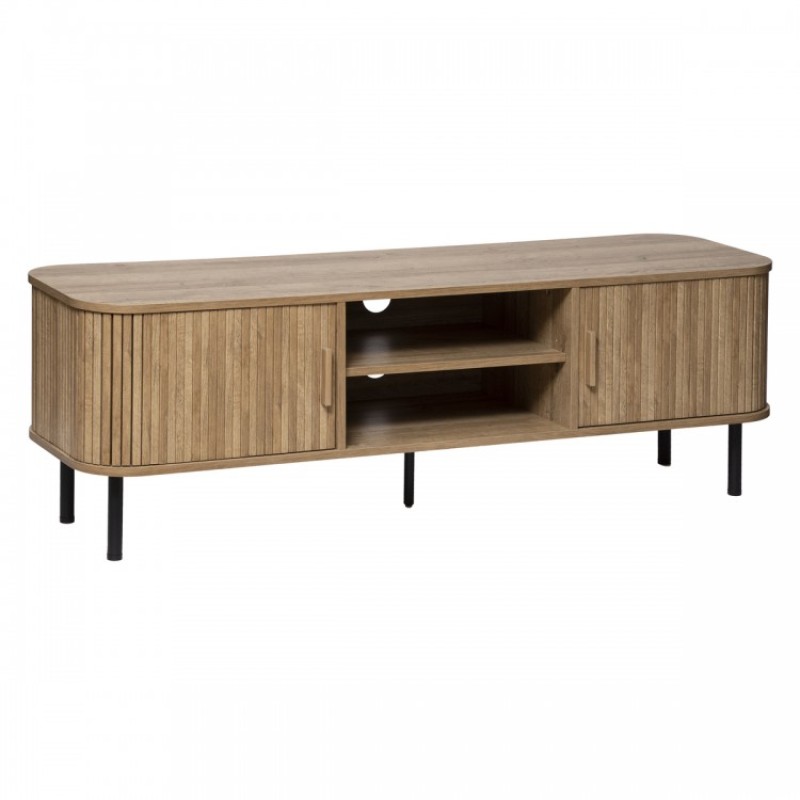 Comoda pentru TV, metal, lemn natur, L.140 cm, Colva, 184924