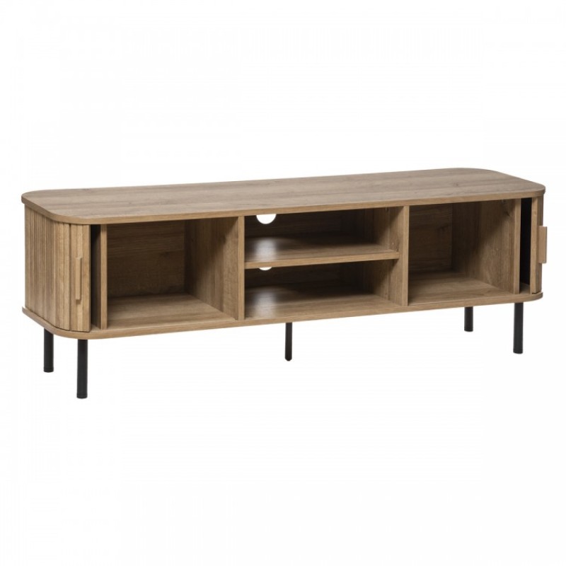 Comoda pentru TV, metal, lemn natur, L.140 cm, Colva, 184924
