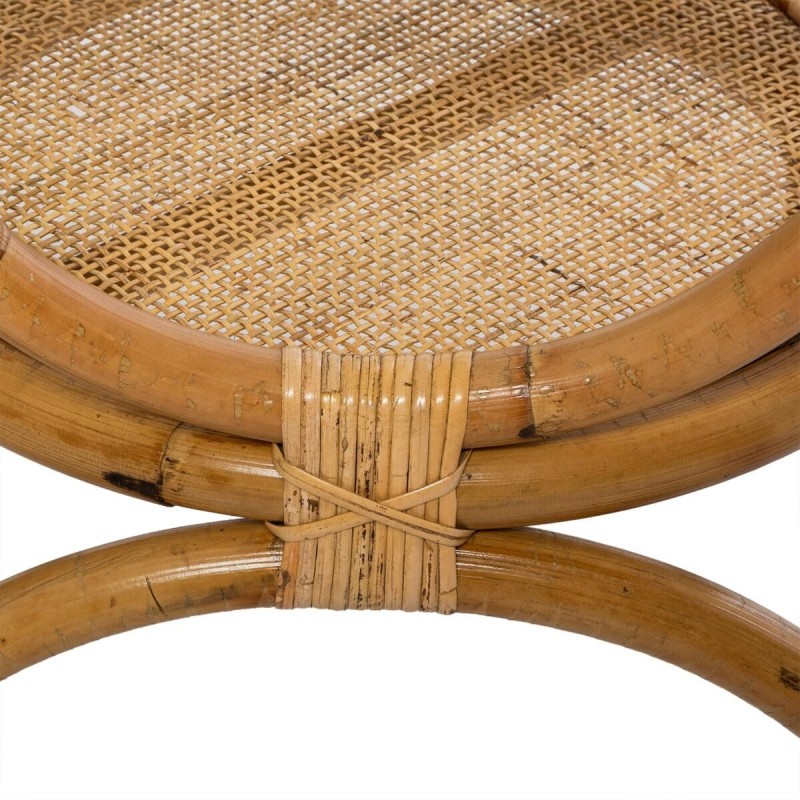 Masuta de cafea Farah, ratan, blat sticla, D.60 cm, 166653
