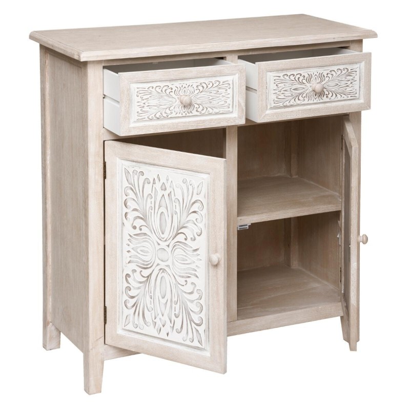 Comoda din lemn si MDF natur, 2 usi, Hina, 179094