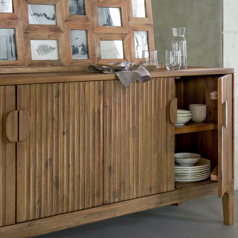 Comoda din lemn de salcam cu 4 usi, L.160 cm, Sabor, 185045