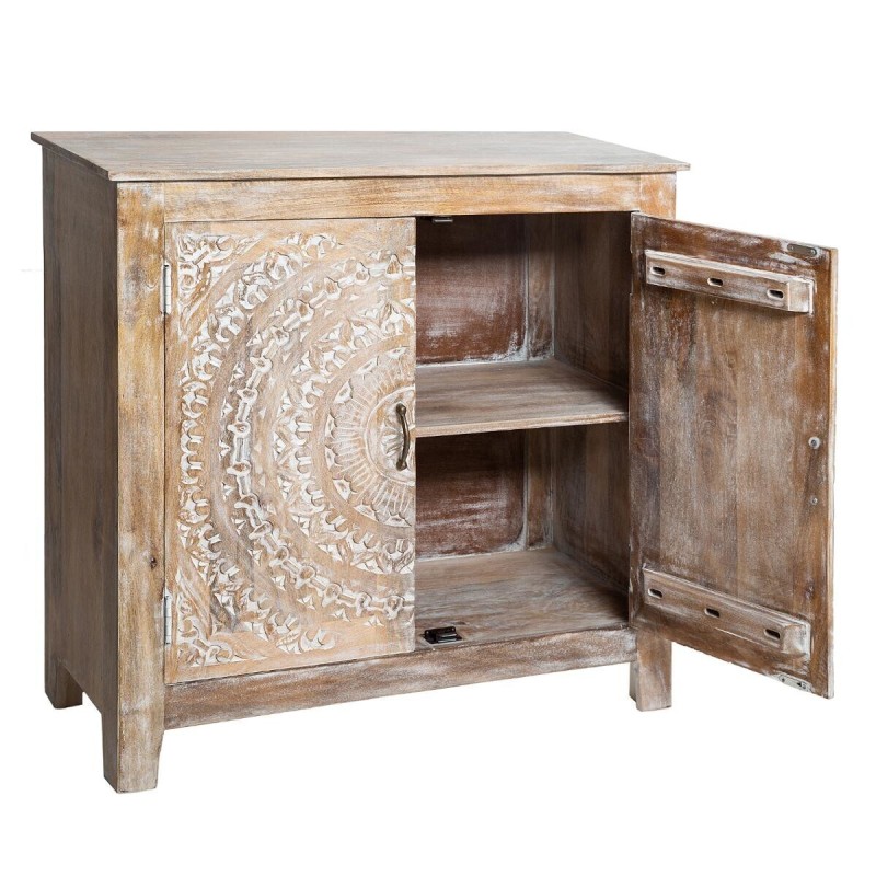Comoda din lemn de mango si MDF, 2 usi, L.90 cm, Shirel, 157000