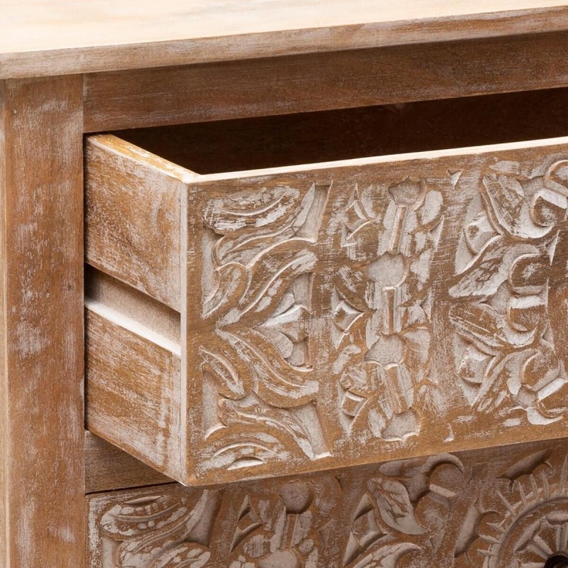 Comoda din lemn de mango si MDF, 3 sertare, L.79 cm, Shirel, 166727