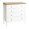 Comoda din lemn alb si blat din MDF, 4 sertare, Solen, 166604