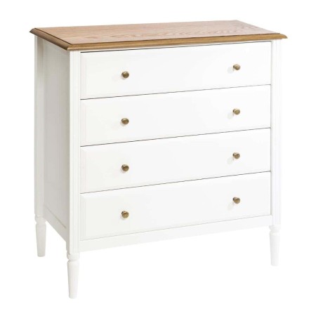 Comoda din lemn alb si blat din MDF, 4 sertare, Solen, 166604