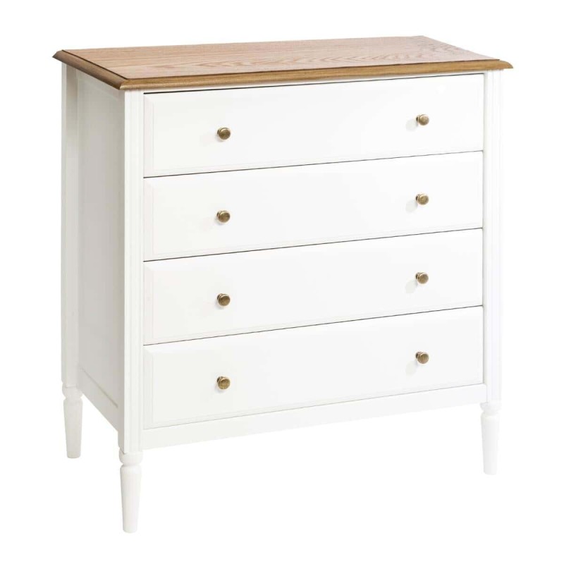Comoda din lemn alb si blat din MDF, 4 sertare, Solen, 166604