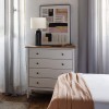Comoda din lemn alb si blat din MDF, 4 sertare, Solen, 166604