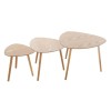 Set 3 masute cafea Mileo, picioare din lemn natur, blat din MDF, L.39/47/60 cm, 156962
