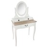 Masa toaleta Chrysa, lemn alb si blat din MDF, cu oglinda, 3 sertare, L.74 cm, 131000A
