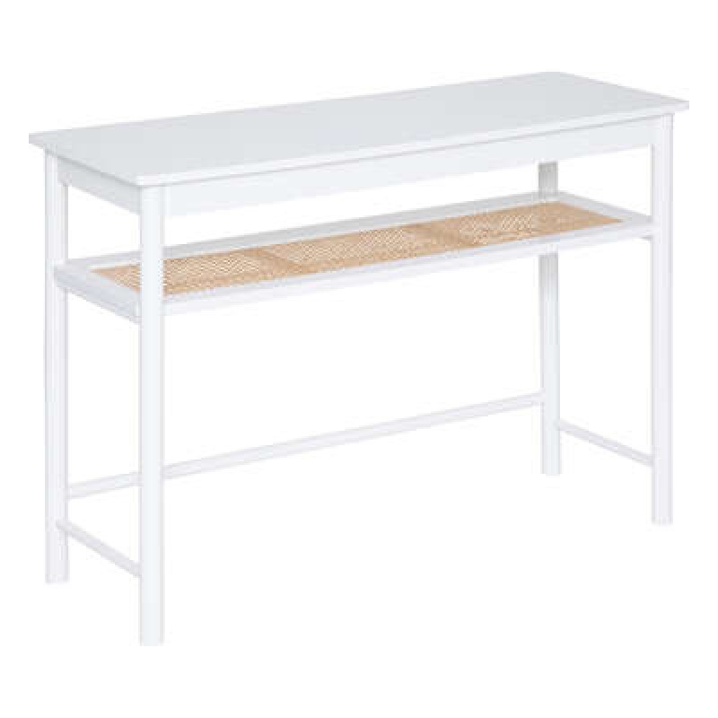 Consola Cabra, ratan si MDF, alb, L.110 cm, 197713