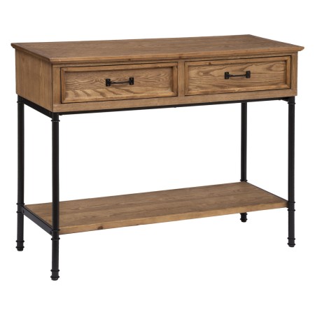 Consola din lemn de brad si metal, 2 sertare, L.110 cm, Danik, 185003
