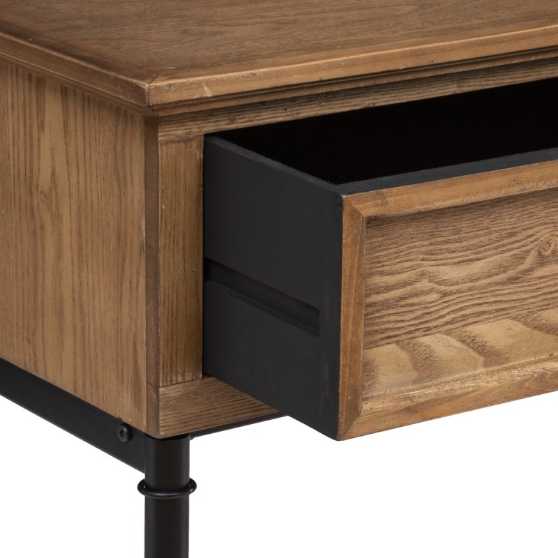 Consola din lemn de brad si metal, 2 sertare, L.110 cm, Danik, 185003